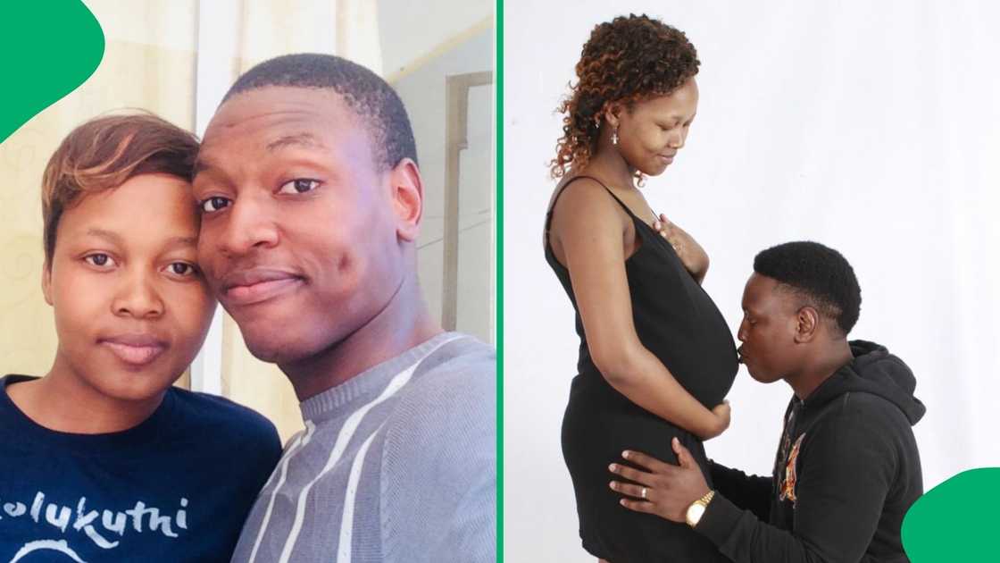 A TikTok pictures of a couple and a maternity snap