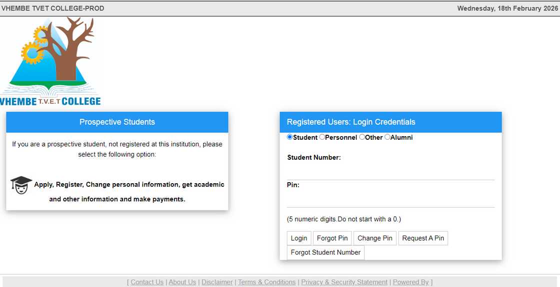 Vhembe TVET iEnabler login