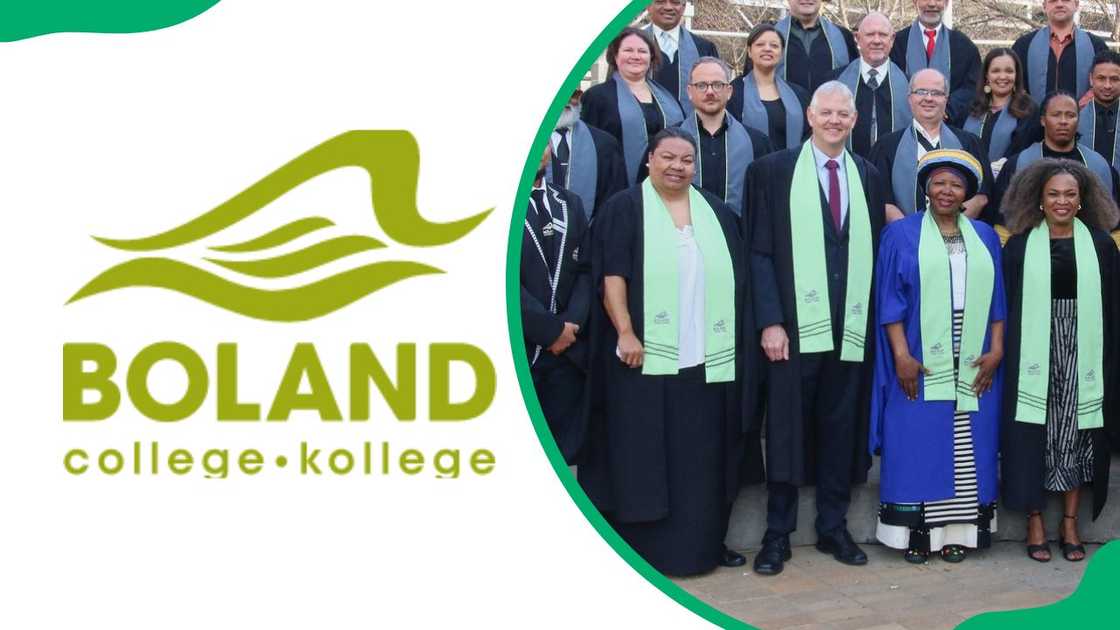 Boland College logo and students during a graduation in 2022 Boland College logo and students during a graduation in 2022