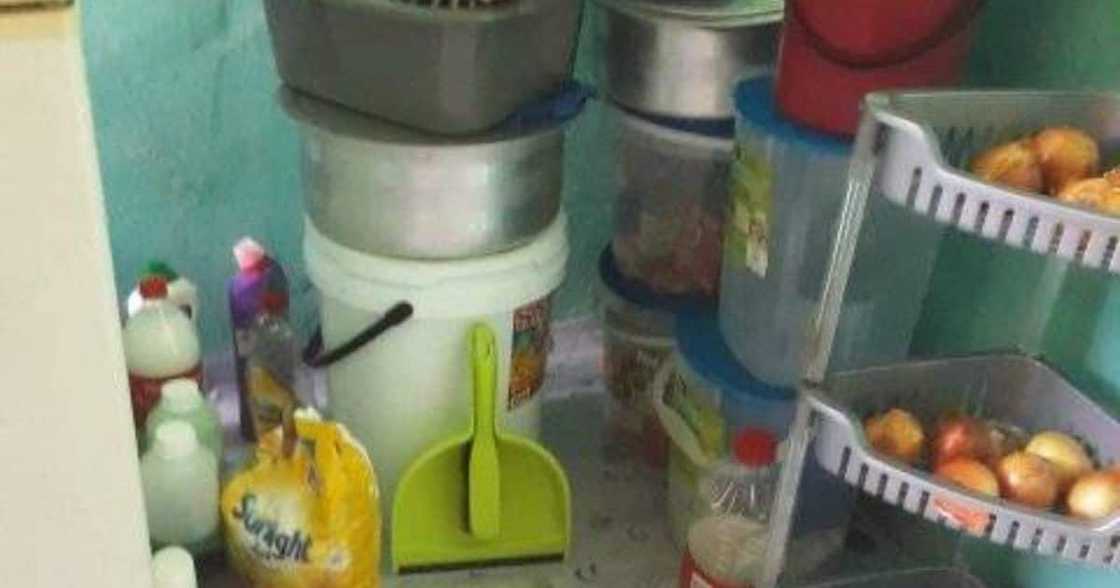 Sthabile Tutu Khanyile shows her storage space in the kitchen. Images: Sthabile Tutu Khanyile/ Facebook Sthabile Tutu Khanyile shows her storage space in the kitchen. Images: Sthabile Tutu Khanyile/ Facebook