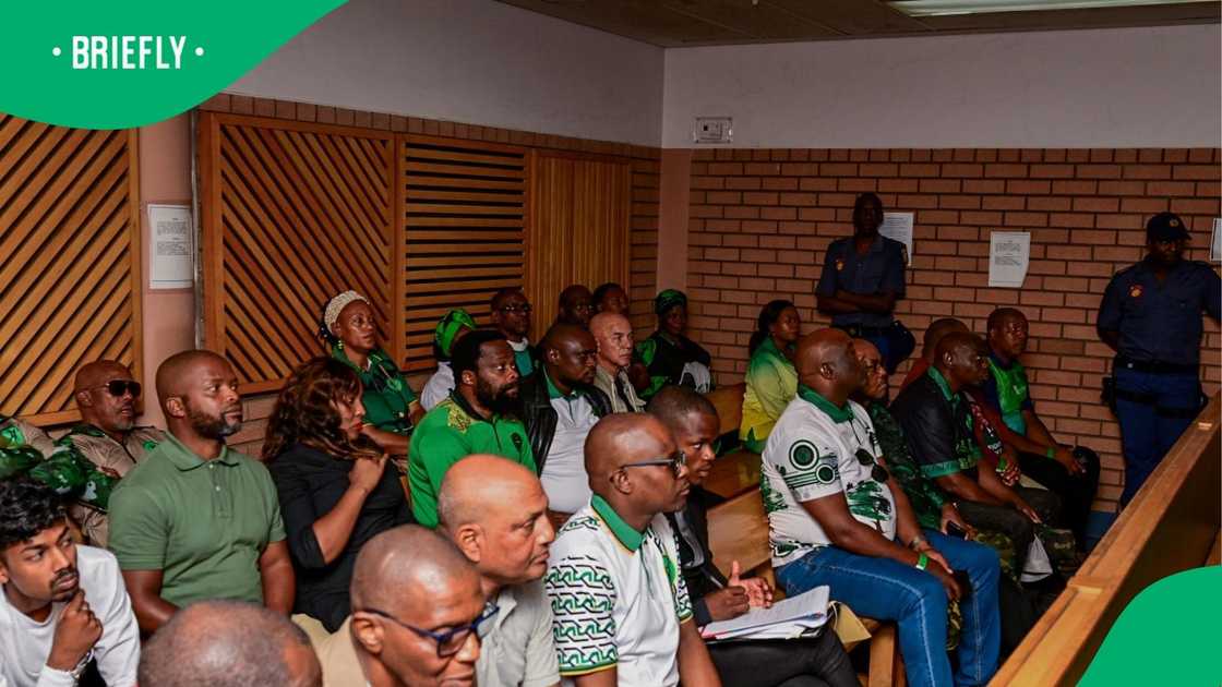 MK Party members inside the courtroom. MK Party members inside the courtroom.