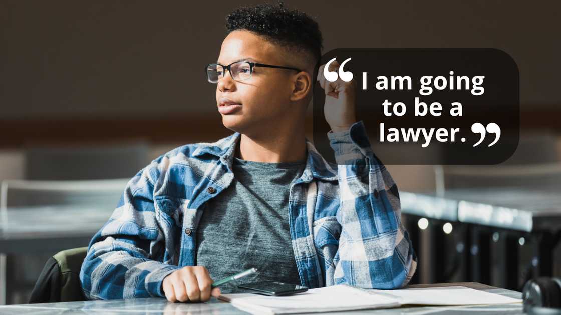 A student in deep thoughts talking to himself A student in deep thoughts talking to himself