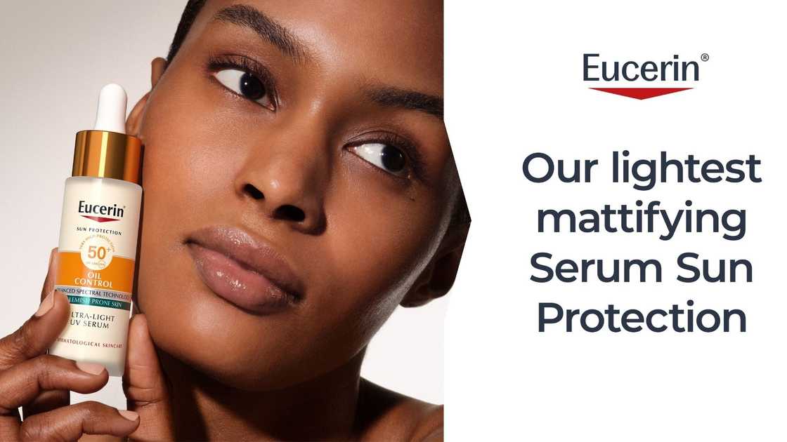 Eucerin introduces its ultra-light SPF 50+ UV Serum, offering mattifying sun protection for blemish-prone skin. Image: Supplied.
