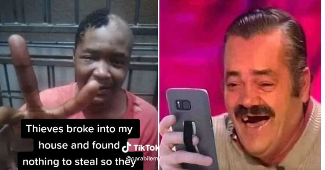TikTok video of thieves shaving man's hair TikTok video of thieves shaving man's hair