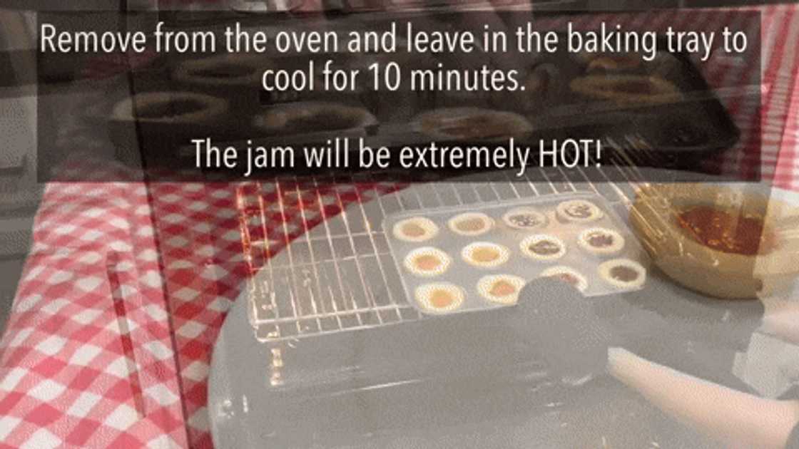 Let the jam tarts cool