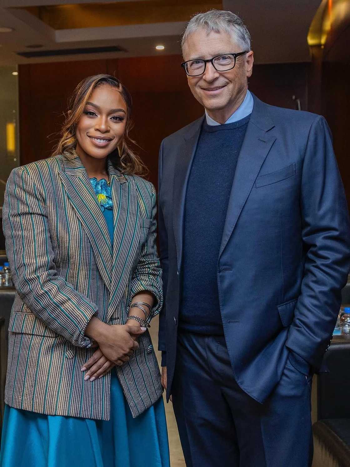 Nomzamo Mbatha was with Bill Gates. Nomzamo Mbatha was with Bill Gates.
