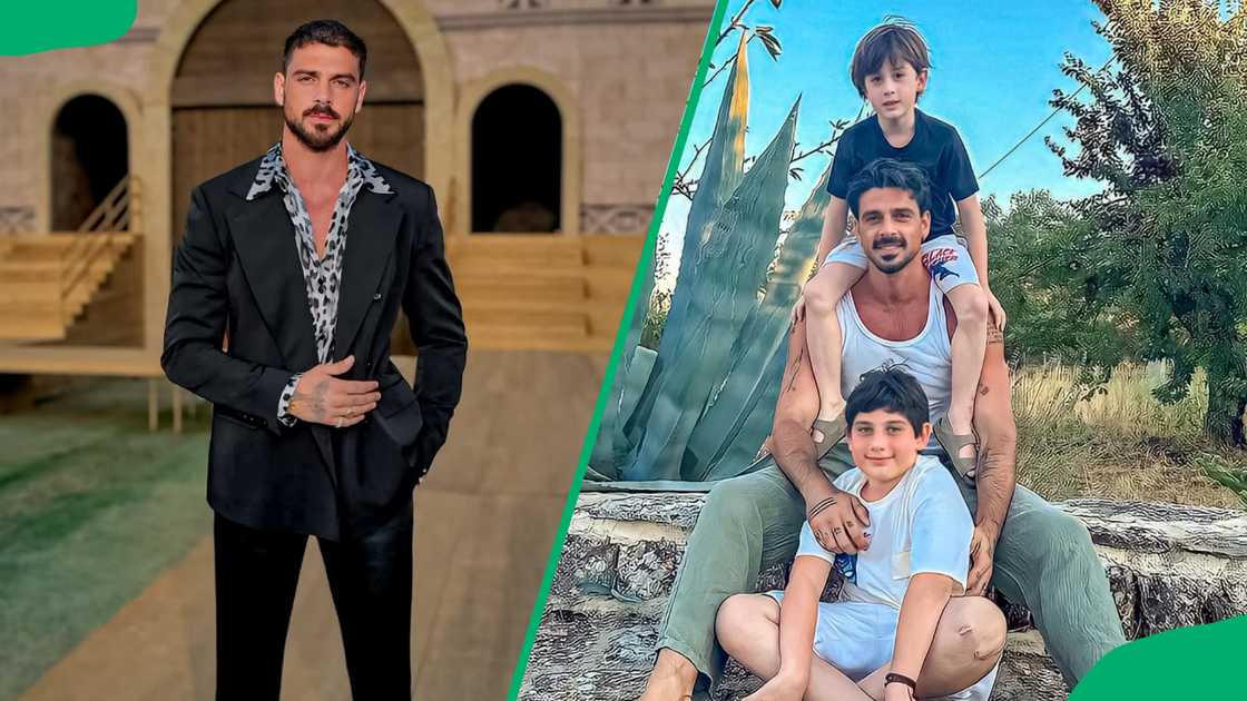 Morrone takes a photo alone and with his kids Morrone takes a photo alone and with his kids