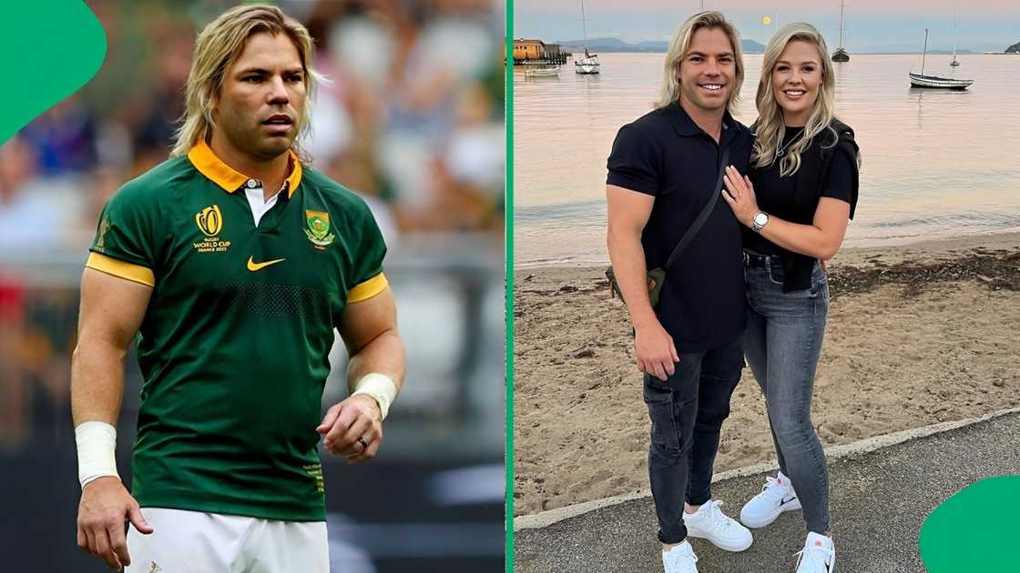 Faf de Klerk posted an Instagram photo of Miné and their baby Faf de Klerk posted an Instagram photo of Miné and their baby