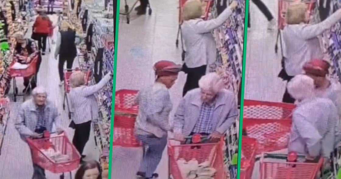 TikTok of elderly man getting pickpocketed in supermarket TikTok of elderly man getting pickpocketed in supermarket