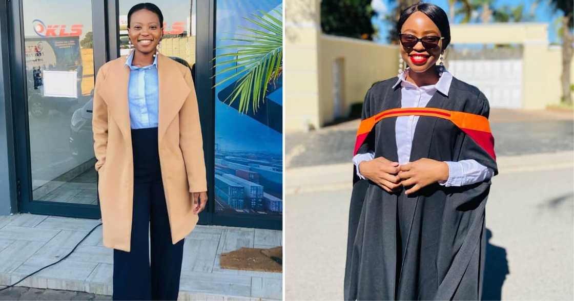 A go-getter lady from Johannesburg in Gauteng is happy to have obtained a promotion at work A go-getter lady from Johannesburg in Gauteng is happy to have obtained a promotion at work