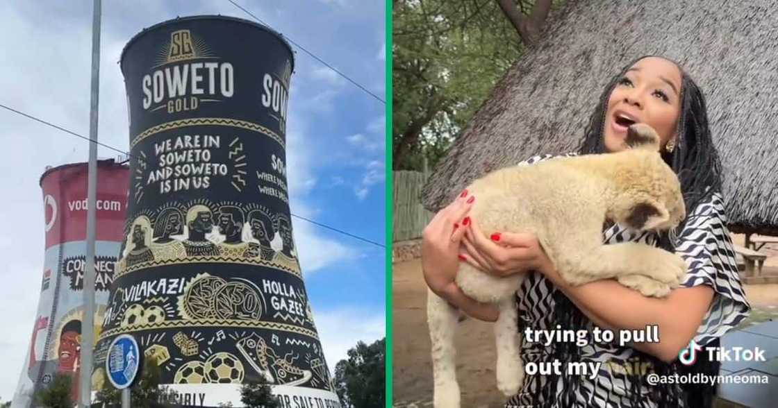 A Nigerian woman visited the Soweto towers in Johannesburg