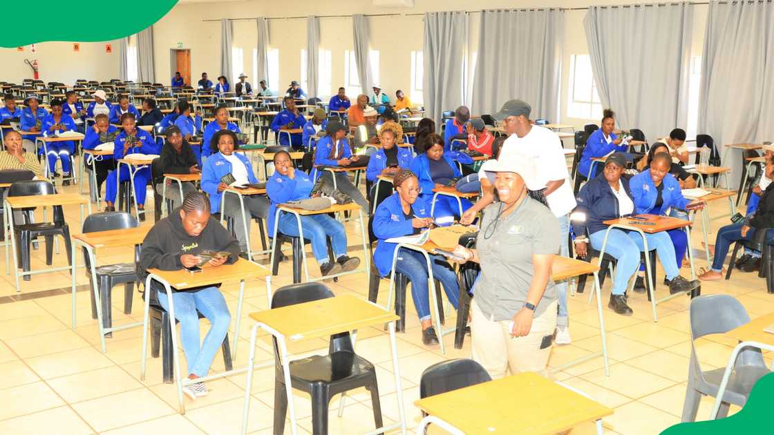 Mthashana TVET College students in a classroom. Mthashana TVET College students in a classroom.