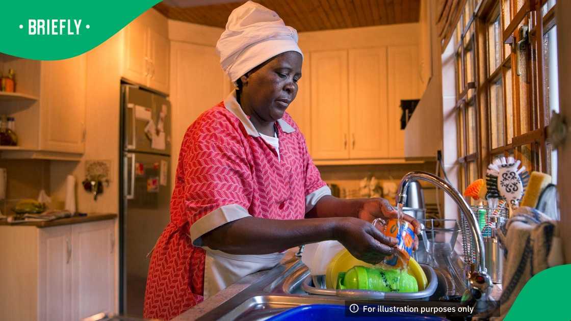 Domestic worker Sintsha Ncube working at the house of her employer. August 18, 2015 in Johannesburg, South Africa