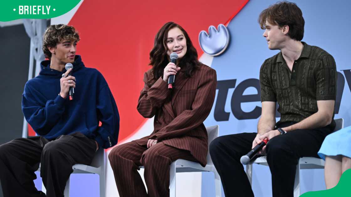 Gavin Casalegno, Lola Tung and Christopher Briney (L-R) during the 2024 Teen Vogue Summit at Nya Studios Gavin Casalegno, Lola Tung and Christopher Briney (L-R) during the 2024 Teen Vogue Summit at Nya Studios
