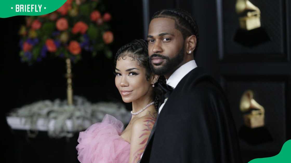 Jhené Aiko and Big Sean during the 63rd Grammy Awards in 2021