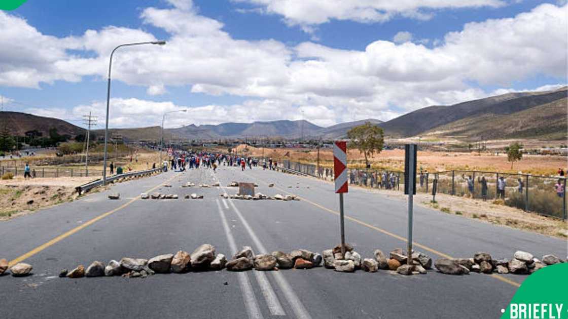 rocks on road rocks on road