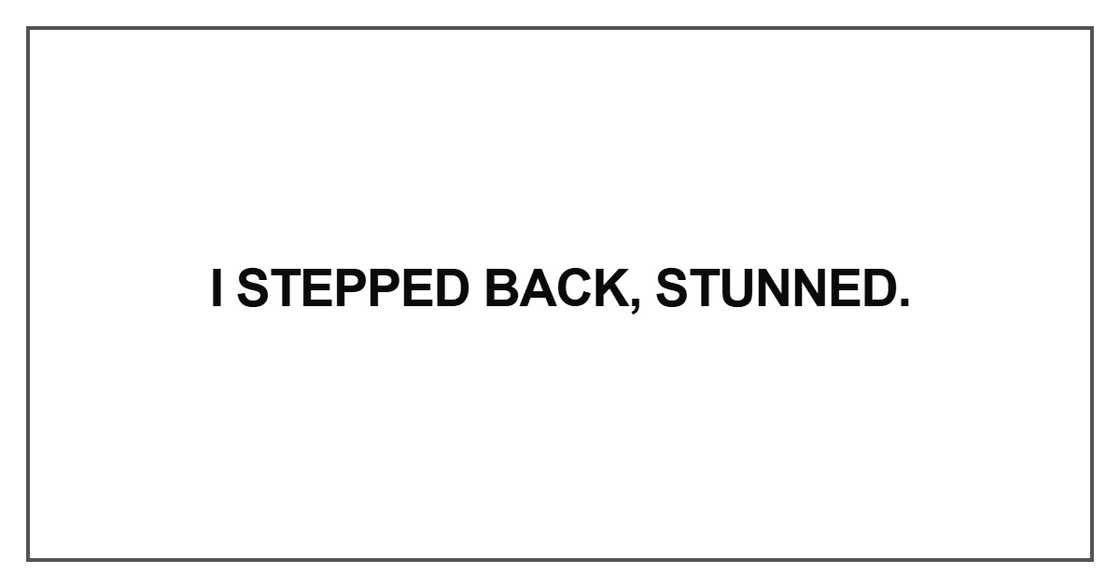 I stepped back I stepped back