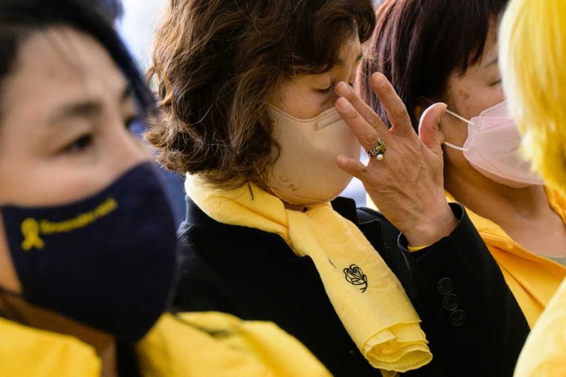 Family members of the victims of the Sewol ferry disaster -- resulting in more than 300 casualties in 2014 -- pay tribute at memorial for victims Family members of the victims of the Sewol ferry disaster -- resulting in more than 300 casualties in 2014 -- pay tribute at memorial for victims