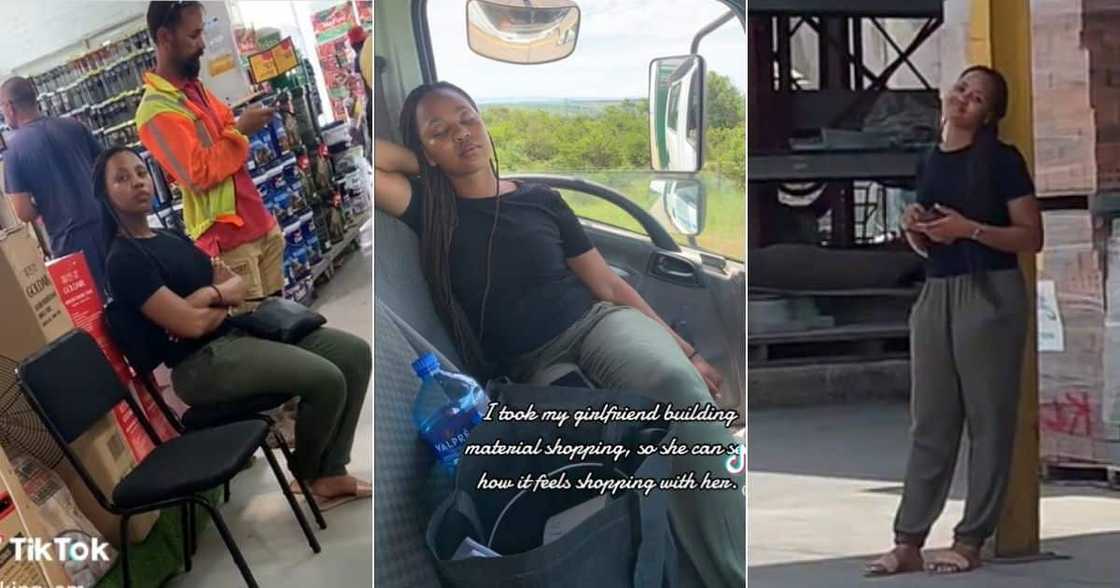 Man gies shopping for building materials with girlfriend Man gies shopping for building materials with girlfriend