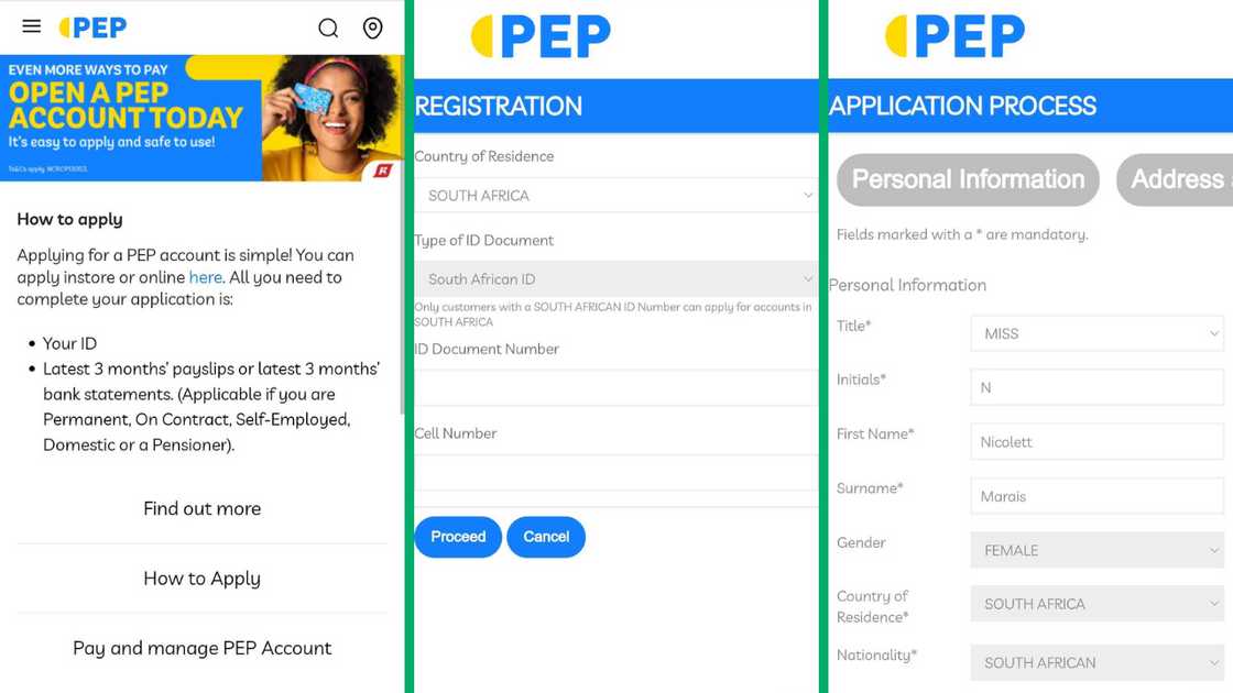 Open pep account online