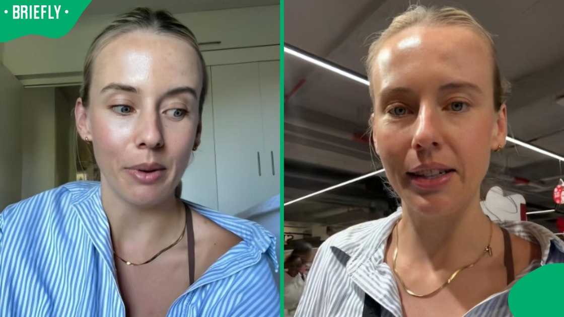 A woman saw a R4 000 Toblerone. A woman saw a R4 000 Toblerone.