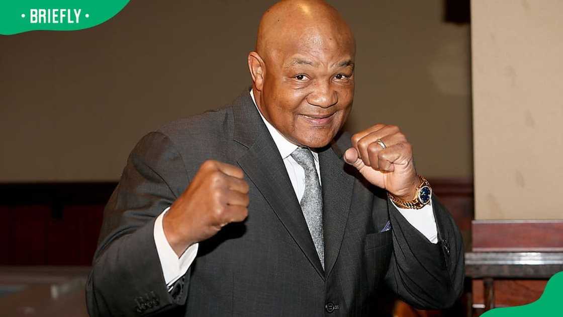 George Foreman attending an event at the Frank Erwin Centre