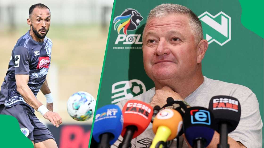 Samir Nurkovic helped Gavin Hunt complete a PSL double over Kaizer Chiefs. Samir Nurkovic helped Gavin Hunt complete a PSL double over Kaizer Chiefs.
