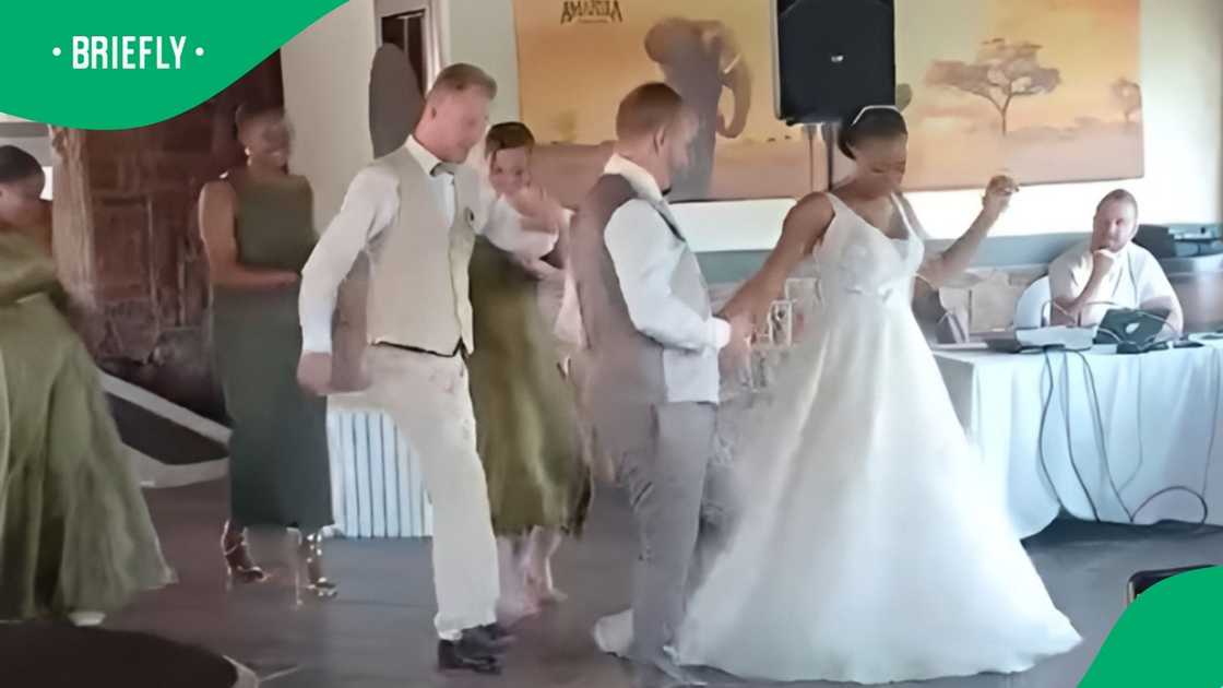 Groom at wedding miss all dance steps