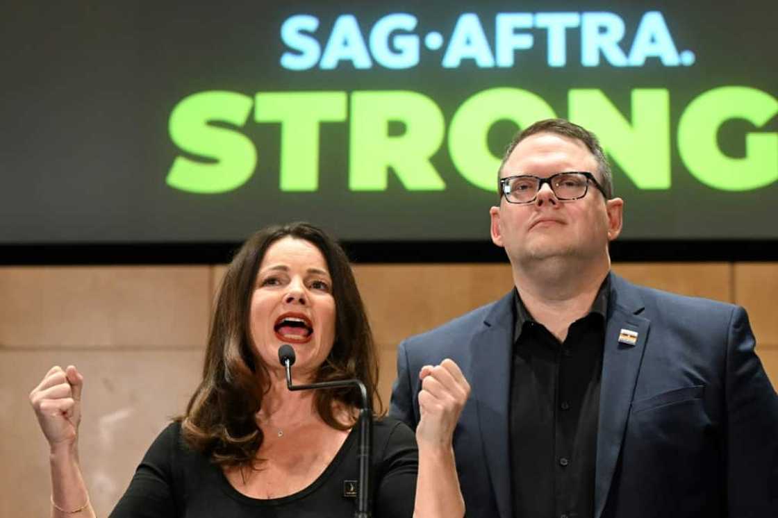 SAG-AFTRA President Fran Drescher and chief negotiator Duncan Crabtree-Ireland set out new protections against the use of artificial intelligence in Hollywood SAG-AFTRA President Fran Drescher and chief negotiator Duncan Crabtree-Ireland set out new protections against the use of artificial intelligence in Hollywood
