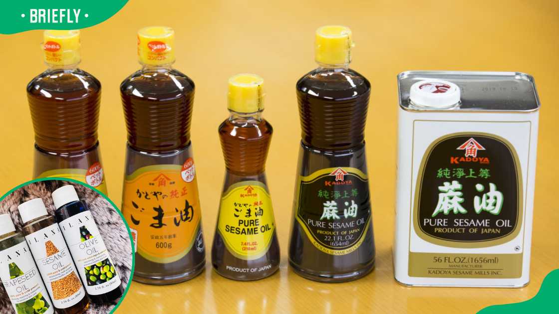 Bottles of sesame oil Bottles of sesame oil