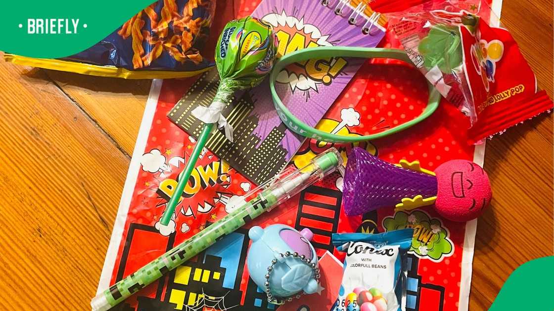 Goody bags for the children contained snacks and gifts.