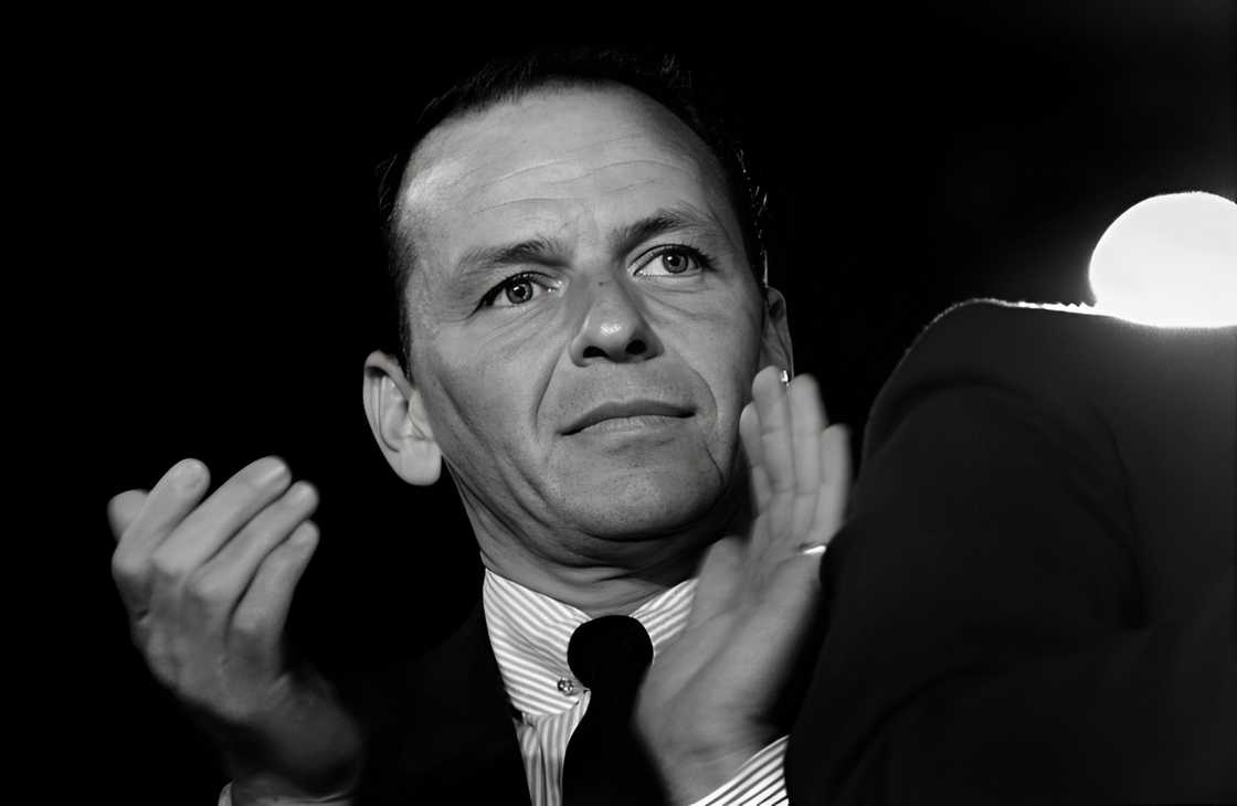 Frank Sinatra during a 1960 presidential campaign for John F. Kennedy