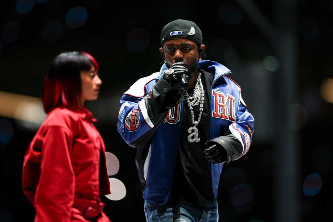 Kendrick Lamar performed at the Super Bowl Halftime show. Kendrick Lamar performed at the Super Bowl Halftime show.