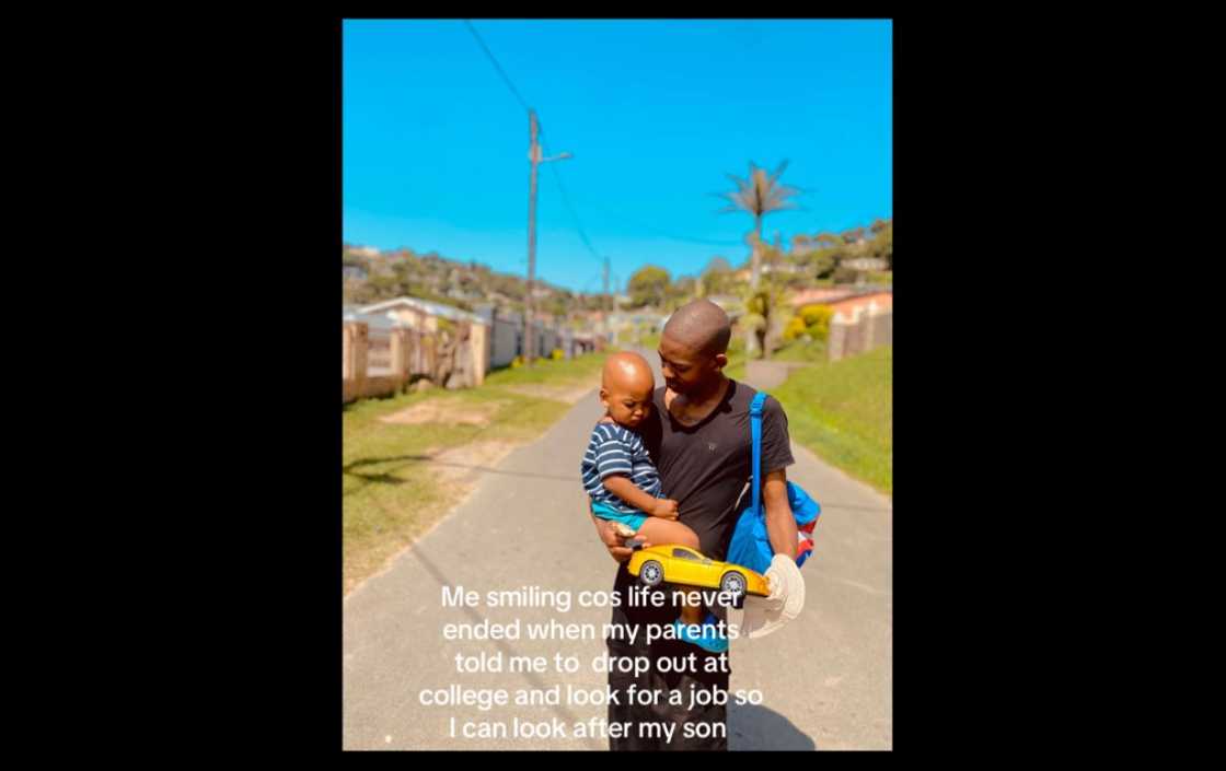 A young father with his son. A young father with his son.