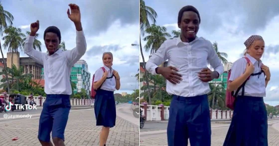 Young boy Dances with girlfriend to amapiano Young boy Dances with girlfriend to amapiano