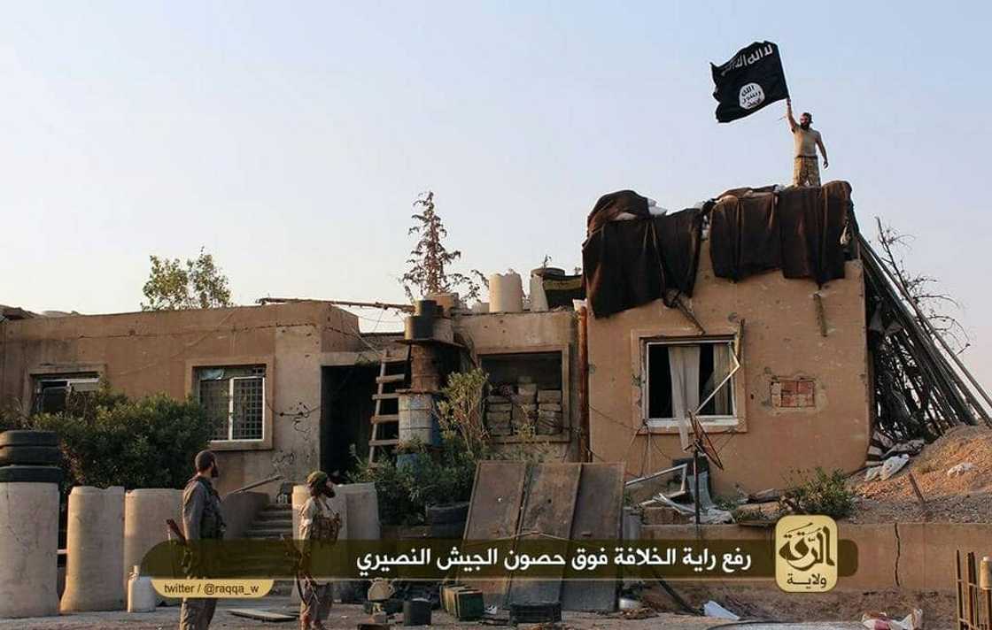 In their heyday in 2014, fighters of the Islamic State group raised the jihadist black flag over army bases and government buildings across large swathes of Syria and Iraq