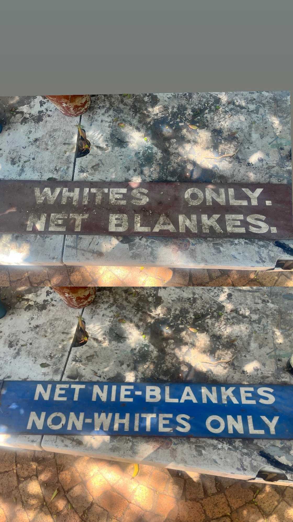 An old apartheid sign.