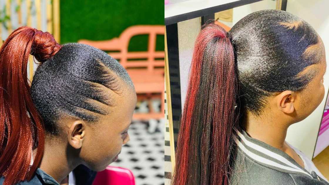 Gel style with with a braid ponytail Gel style with with a braid ponytail