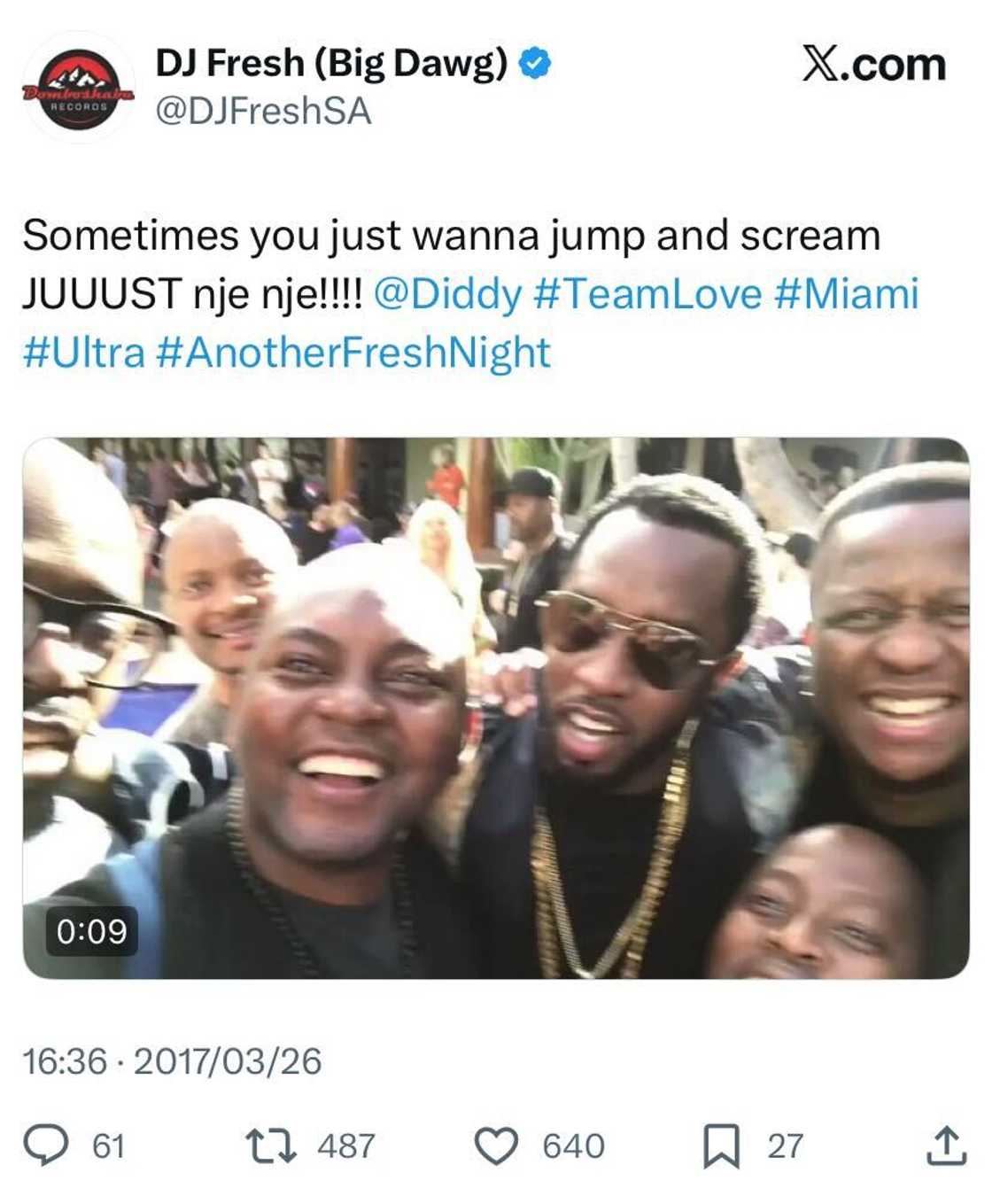 DJ Fresh shared footage from one of Diddy's parties DJ Fresh shared footage from one of Diddy's parties