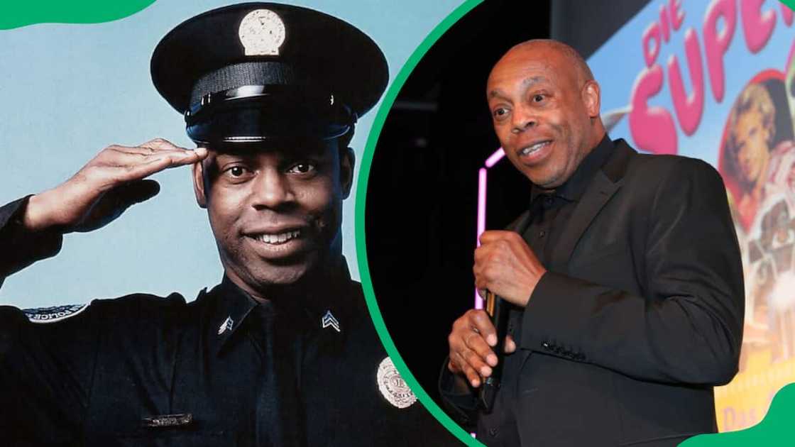 Michael Winslow salutes and addresses people during the 40th anniversary show of Die Supernasen in 2022