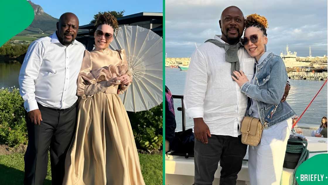 Leleti Khumalo shows love to her husband Leleti Khumalo shows love to her husband