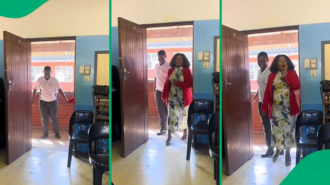 A South African teacher was surprised by her pupils for her baby shower.