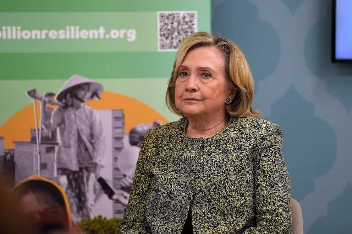 Hillary Clinton takes part in the event dubbed Empowering Communities: Women at the heart of climate resilience