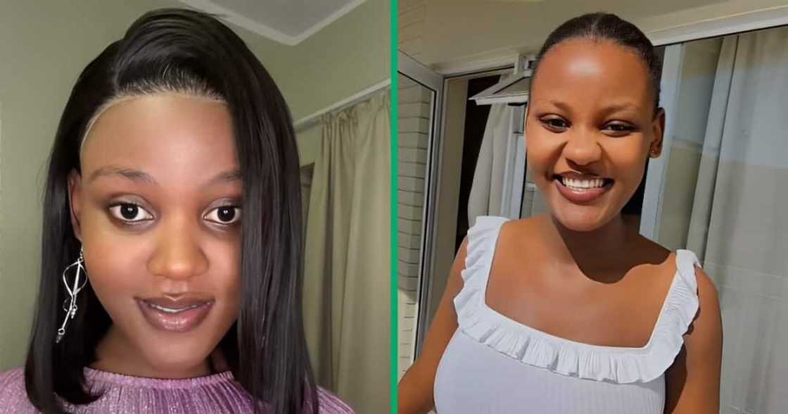 A TikTok video shows a woman dancing with her child on her back. A TikTok video shows a woman dancing with her child on her back.