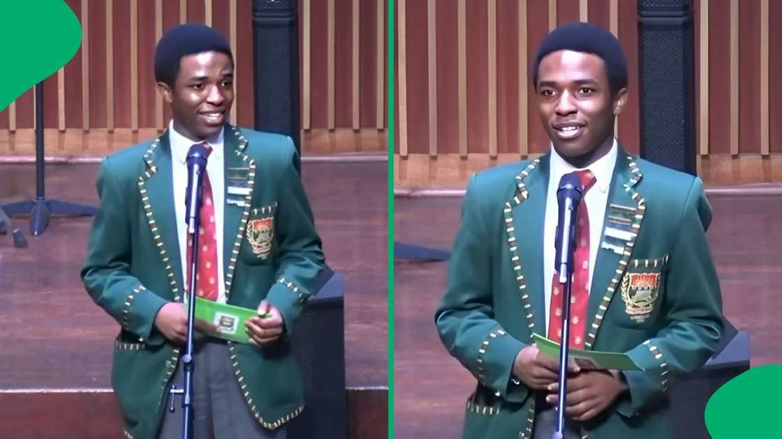 A high school pupil amazed people with his Afrikaans speech.