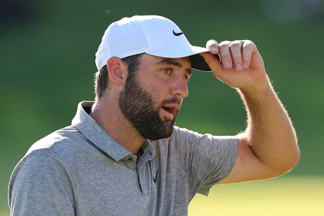 Scottie Scheffler playing at the PGA Championship Scottie Scheffler playing at the PGA Championship