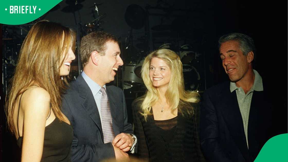 Melania Trump, former Prince Andrew, Gwendolyn Beck and Jeffrey Epstein at a party at the Mar-a-Lago club. Melania Trump, former Prince Andrew, Gwendolyn Beck and Jeffrey Epstein at a party at the Mar-a-Lago club.