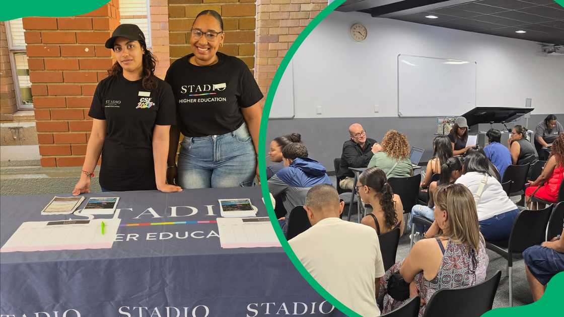 STADIO Higher Education students promoting their school and students in class STADIO Higher Education students promoting their school and students in class