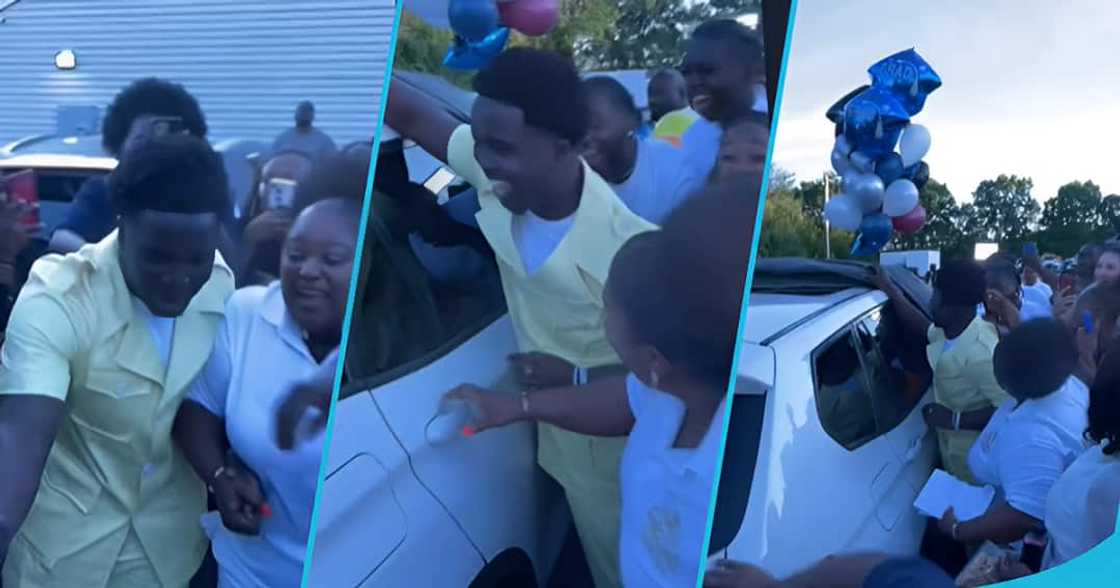 Ghanaian parenst abroad gifts son new BMW car Ghanaian parenst abroad gifts son new BMW car