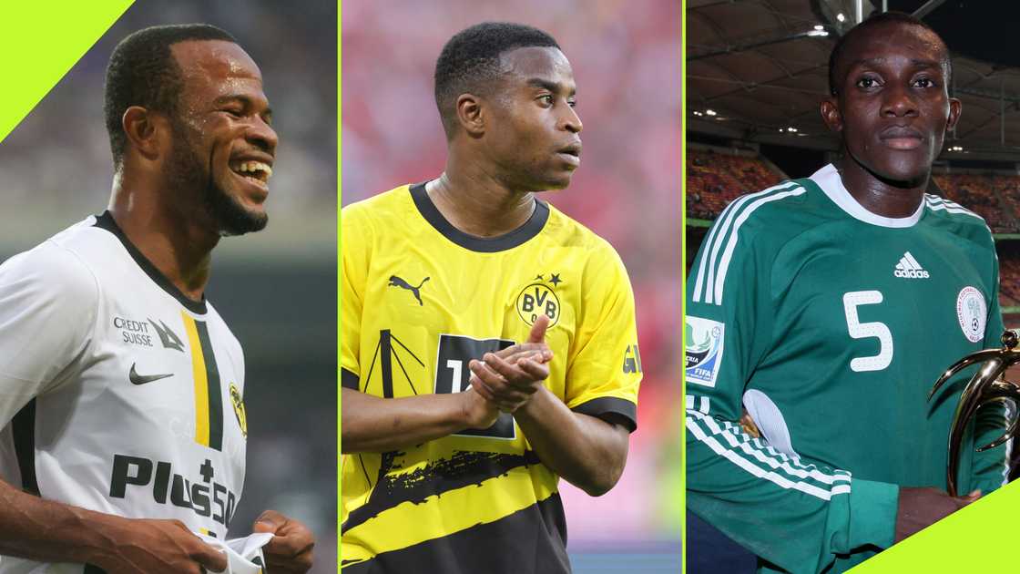Meschack Elia and Fortune Chukwudi have all admitted to lying about their ages as Moukoko's scandal unfolds. Photos by Virginie Lefour, Sebastian El-Saqqa (FIFO), and Joern Pollex - FIFA. Meschack Elia and Fortune Chukwudi have all admitted to lying about their ages as Moukoko's scandal unfolds. Photos by Virginie Lefour, Sebastian El-Saqqa (FIFO), and Joern Pollex - FIFA.